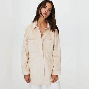 NWOT Babaton Cream Corduroy Shirt Jacket